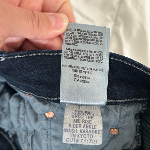 Mother The Mid Rise Rider Ankle jeans Karaoke In Kyoto 30 - Picture 15 of 15